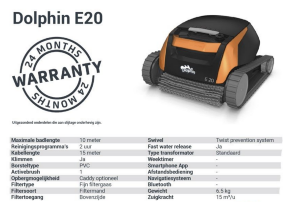 Dolphin E-Serie E20 zwembadrobot