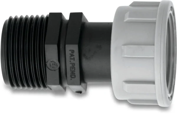 Tavlit PP overgangsstuk, 1 x swivel 1″ x 1″ bu.dr.