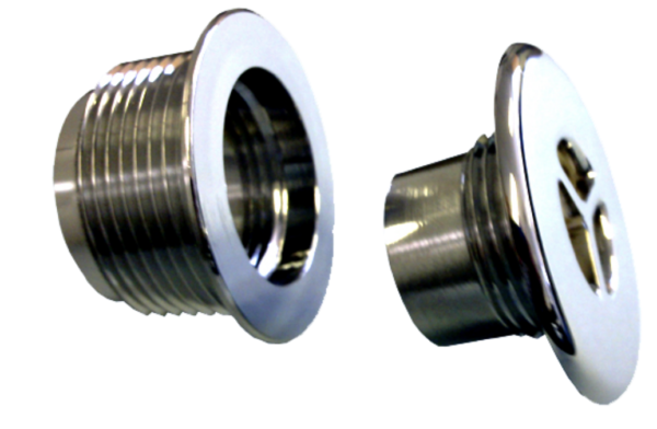 Mini Flat Rotation Eyeball Messing Chroom (Head + Cover)