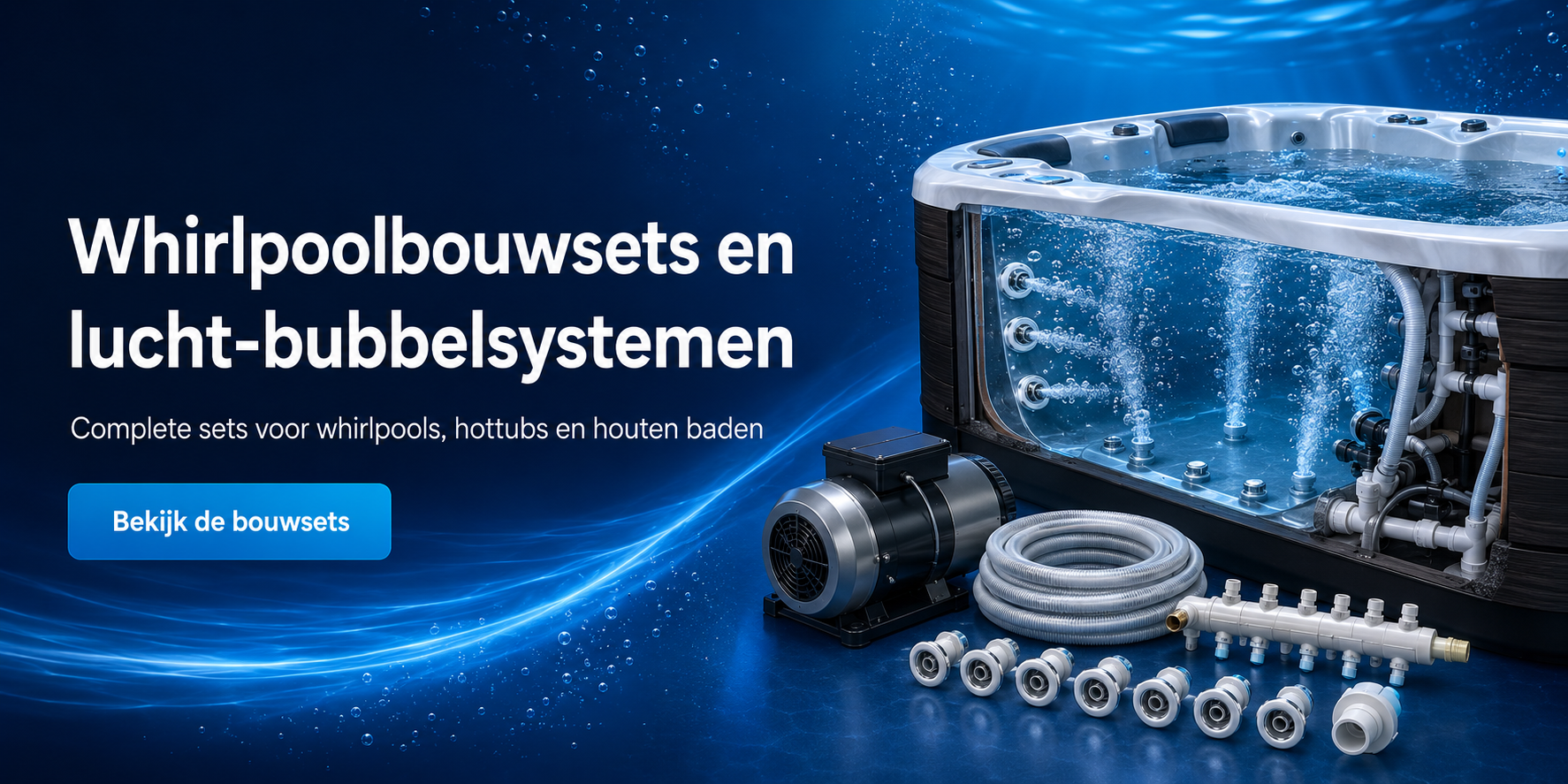 Hot tub inbouwsets en lucht-bubbelsystemen van TechnoJet