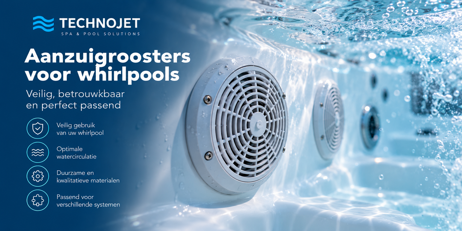 Aanzuigroosters voor whirlpools en spa's
