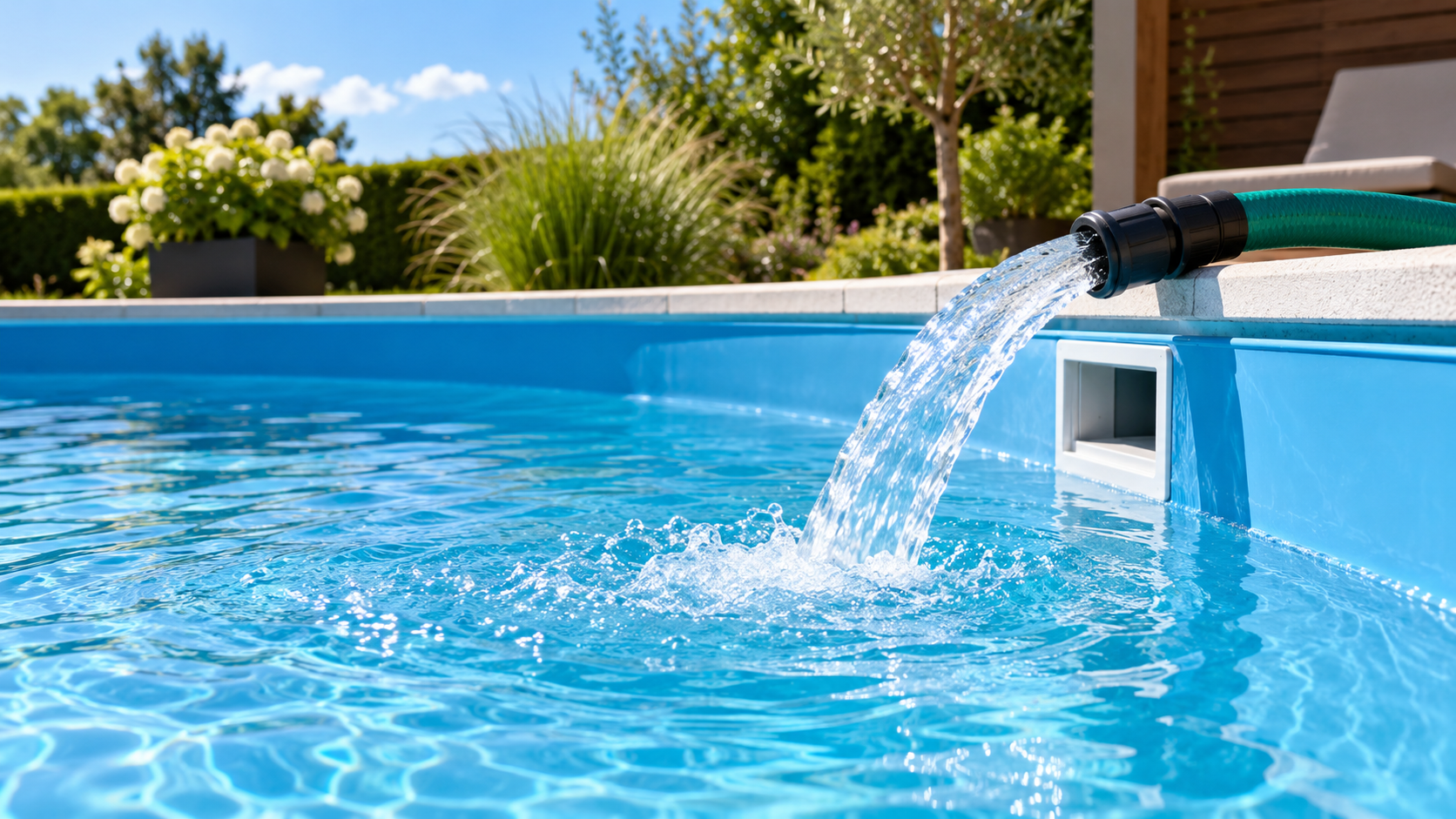 Zwembad vullen met schoon water